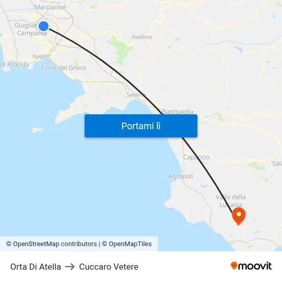 Orta Di Atella to Cuccaro Vetere map
