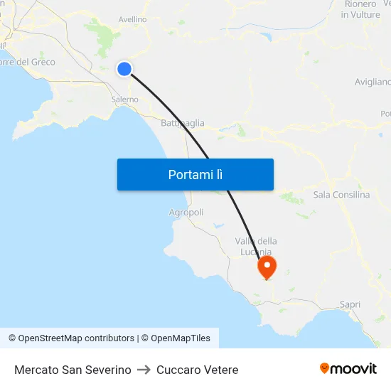 Mercato San Severino to Cuccaro Vetere map