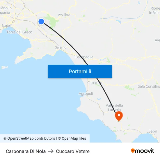 Carbonara Di Nola to Cuccaro Vetere map