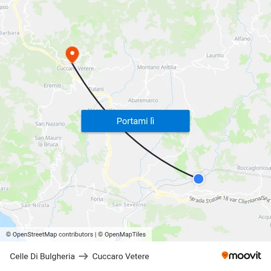 Celle Di Bulgheria to Cuccaro Vetere map