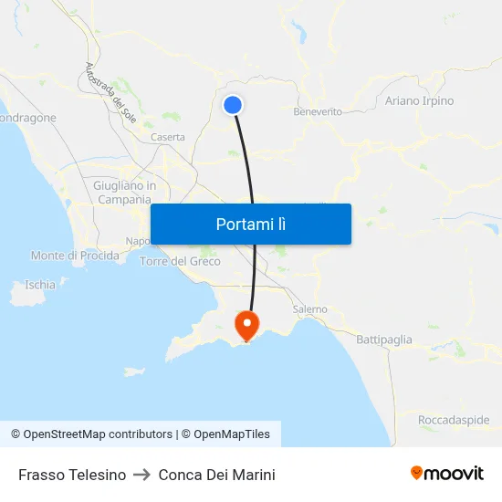 Frasso Telesino to Conca Dei Marini map
