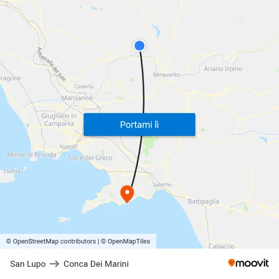 San Lupo to Conca Dei Marini map