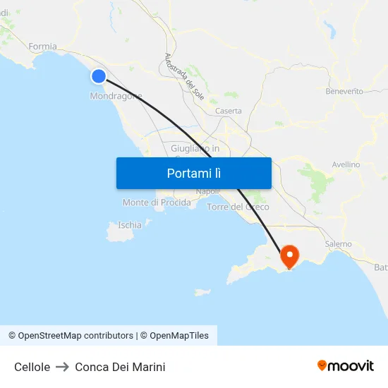 Cellole to Conca Dei Marini map
