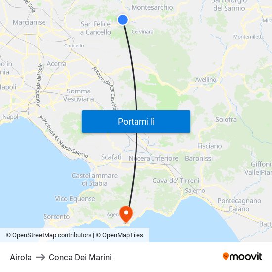 Airola to Conca Dei Marini map