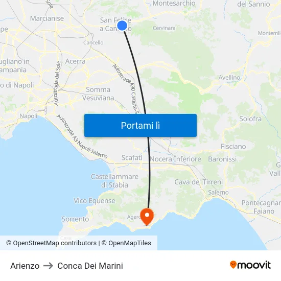 Arienzo to Conca Dei Marini map