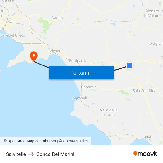 Salvitelle to Conca Dei Marini map