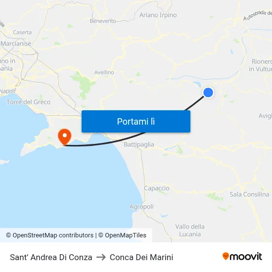 Sant' Andrea Di Conza to Conca Dei Marini map