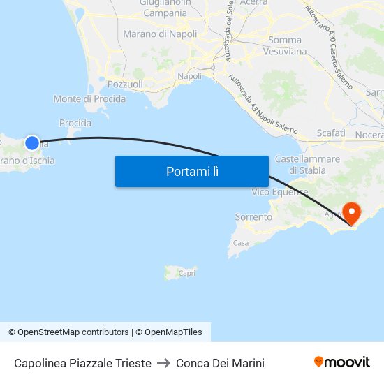 Capolinea Piazzale Trieste to Conca Dei Marini map