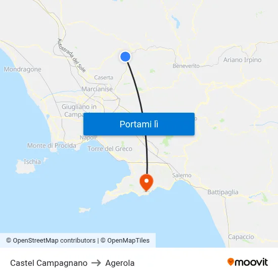 Castel Campagnano to Agerola map