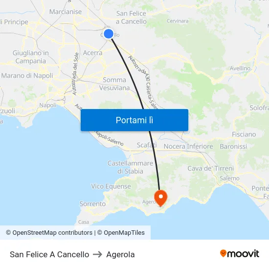 San Felice A Cancello to Agerola map