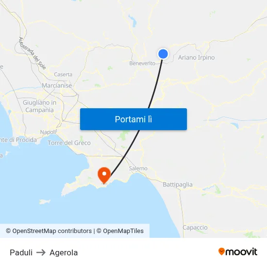 Paduli to Agerola map