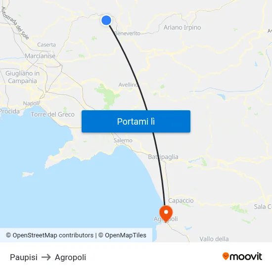Paupisi to Agropoli map