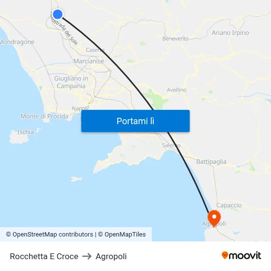 Rocchetta E Croce to Agropoli map