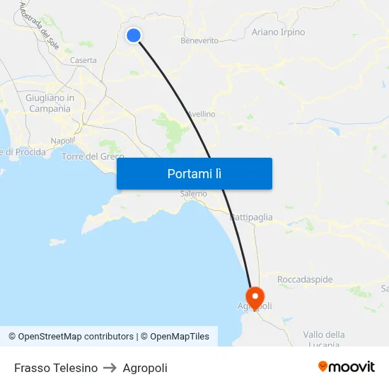 Frasso Telesino to Agropoli map