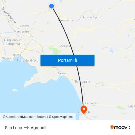 San Lupo to Agropoli map