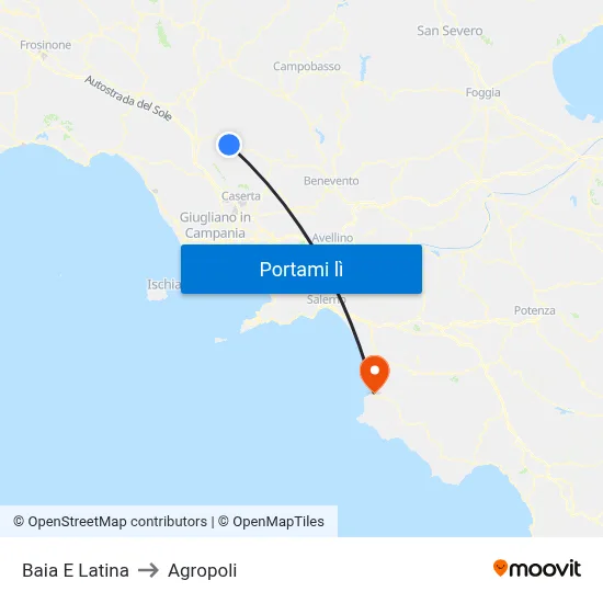 Baia E Latina to Agropoli map