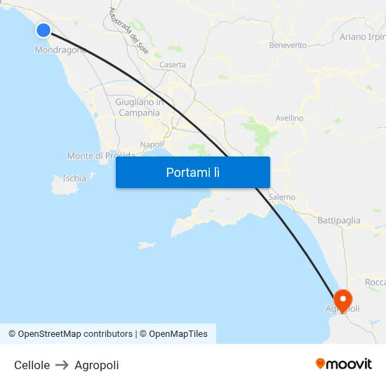 Cellole to Agropoli map