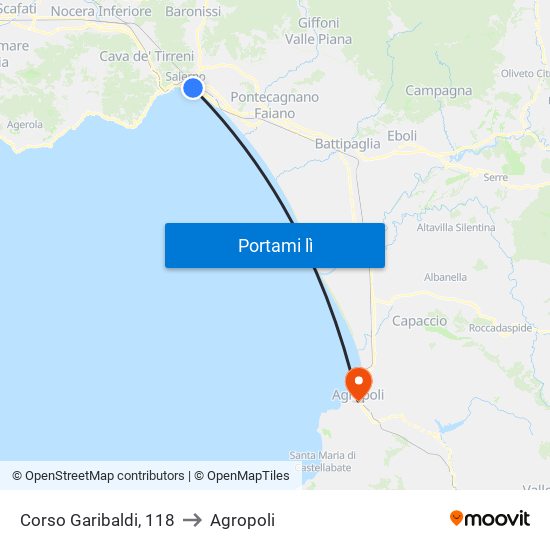 Corso Garibaldi, 118 to Agropoli map