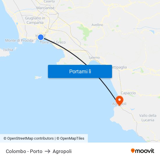 Colombo - Porto to Agropoli map