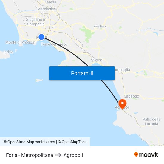 Foria - Metropolitana to Agropoli map