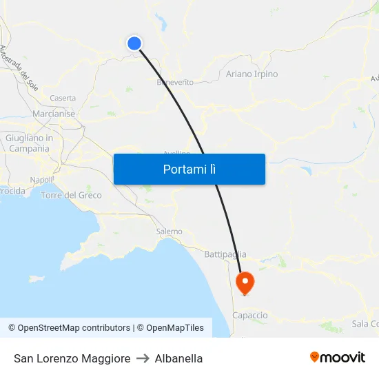 San Lorenzo Maggiore to Albanella map