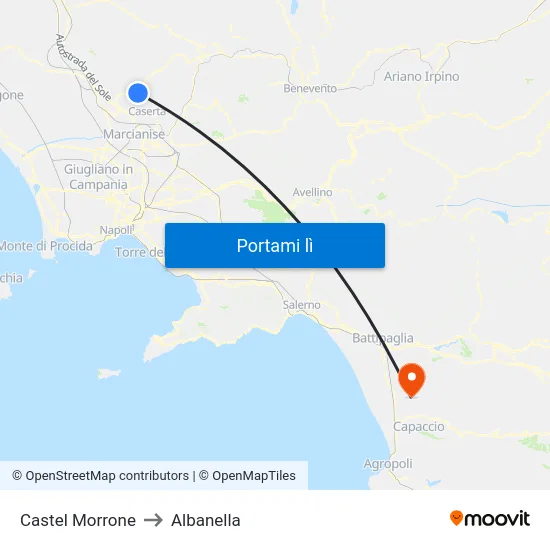 Castel Morrone to Albanella map