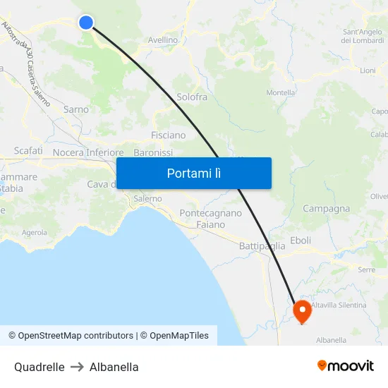 Quadrelle to Albanella map