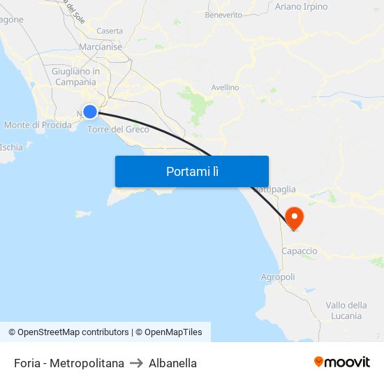 Foria - Metropolitana to Albanella map