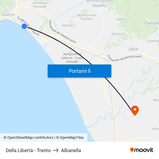 Della Libertà - Trento to Albanella map