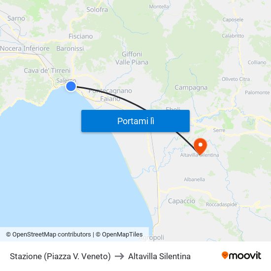 Stazione (Piazza V. Veneto) to Altavilla Silentina map