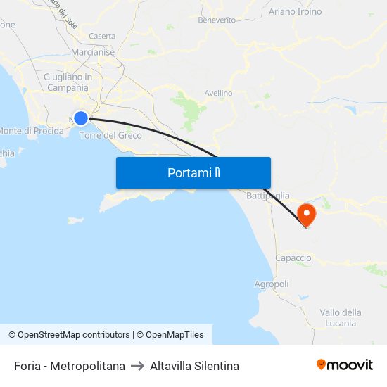 Foria - Metropolitana to Altavilla Silentina map