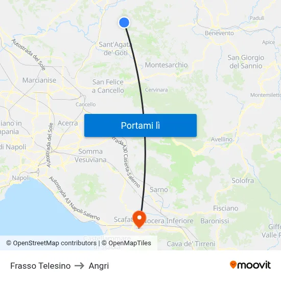 Frasso Telesino to Angri map