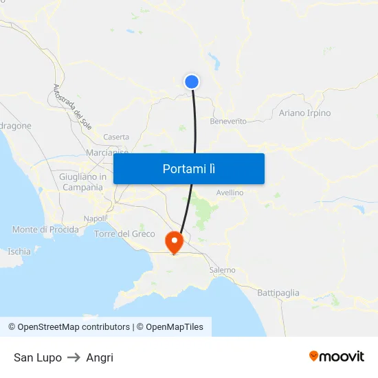 San Lupo to Angri map