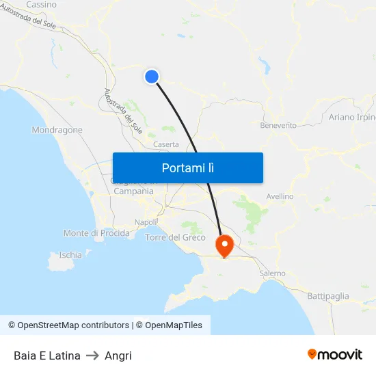 Baia E Latina to Angri map