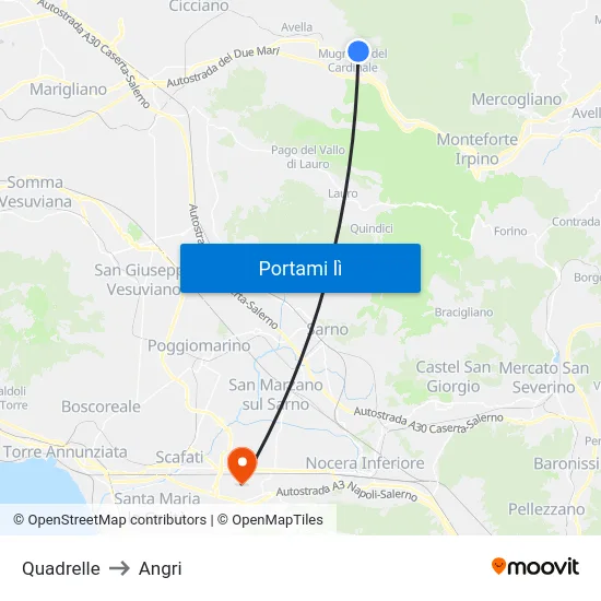 Quadrelle to Angri map