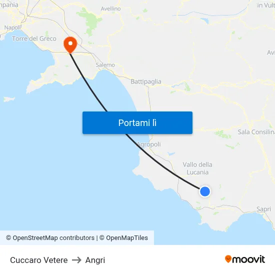 Cuccaro Vetere to Angri map
