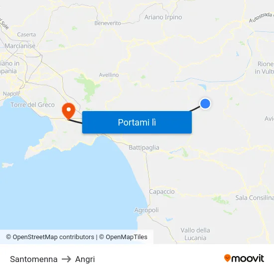 Santomenna to Angri map
