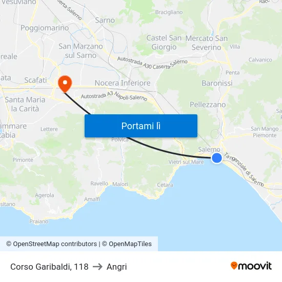 Corso Garibaldi, 118 to Angri map