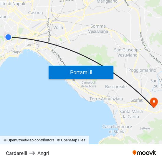 Cardarelli to Angri map