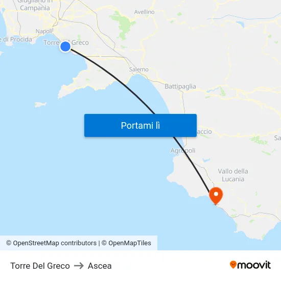 Torre Del Greco to Ascea map