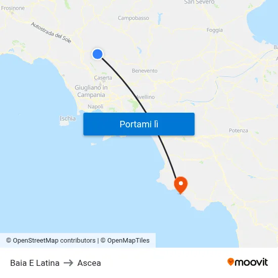Baia E Latina to Ascea map