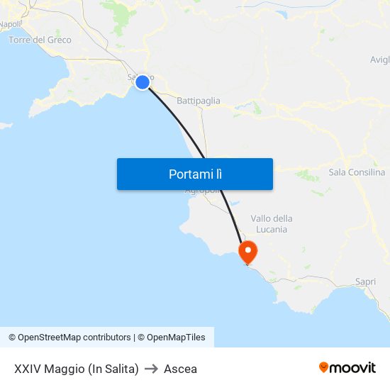 XXIV Maggio  (In Salita) to Ascea map