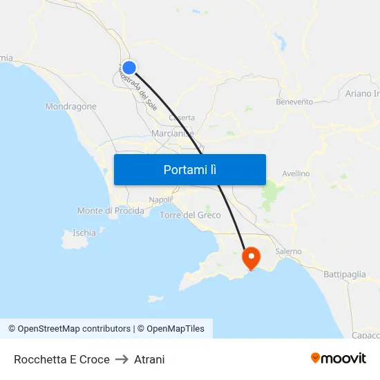 Rocchetta E Croce to Atrani map