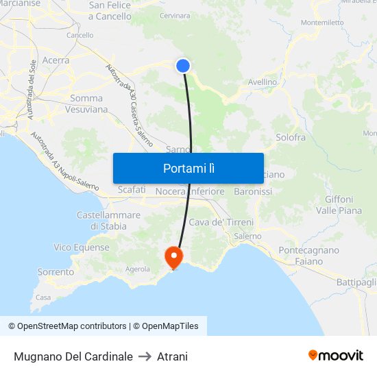 Mugnano Del Cardinale to Atrani map