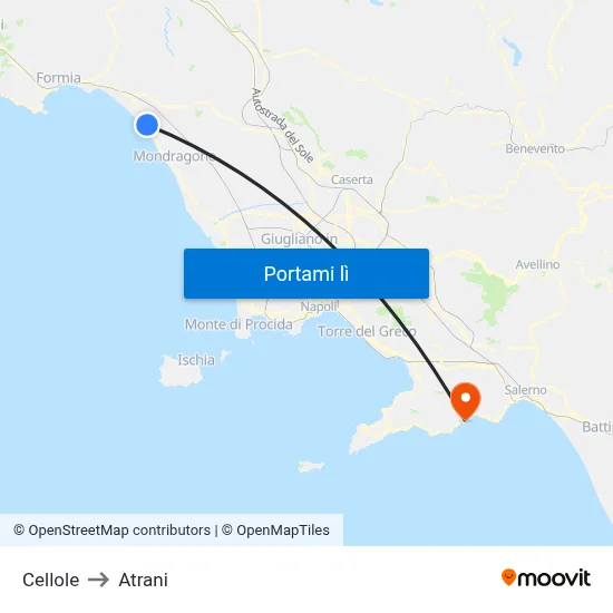 Cellole to Atrani map