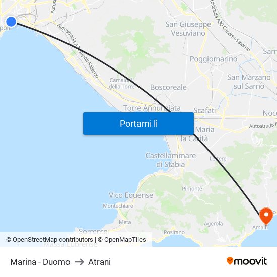 Marina - Duomo to Atrani map