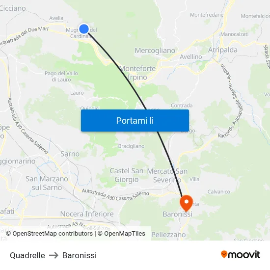 Quadrelle to Baronissi map