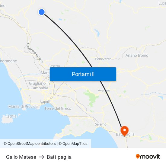 Gallo Matese to Battipaglia map