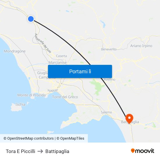 Tora E Piccilli to Battipaglia map