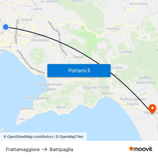 Frattamaggiore to Battipaglia map